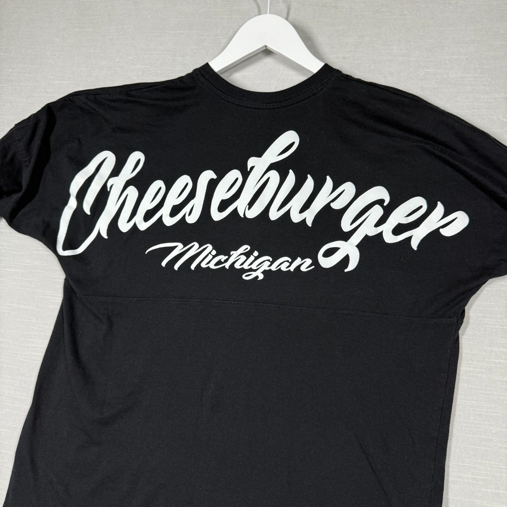 Cheeseburger Fest Shirt Adult Small Black Michigan Caseville Long Sleeve Foodie